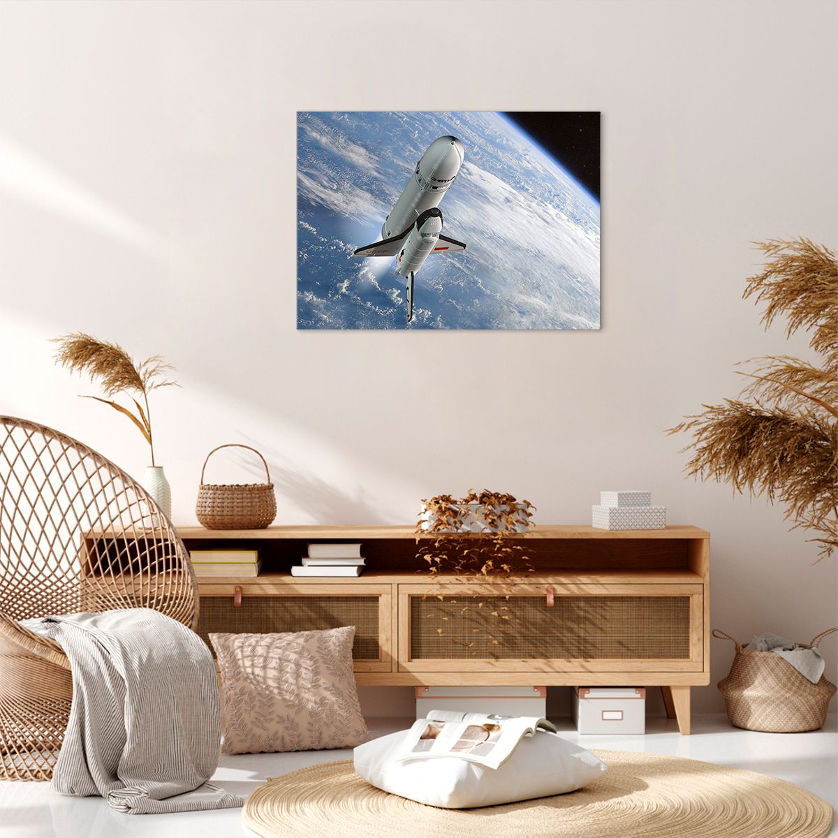 Obraz Na Płótnie - Sputnik Orbita - 70X50 Cm - Aa70X50-0496
