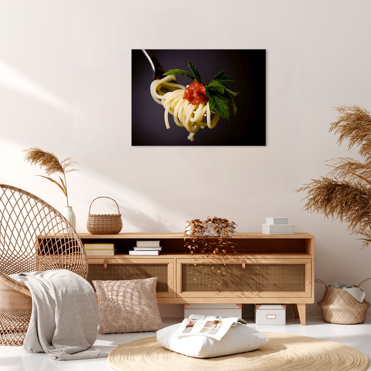 Obraz Na Płótnie - Spaghetti Sos  - 70X50 Cm - Aa70X50-1307