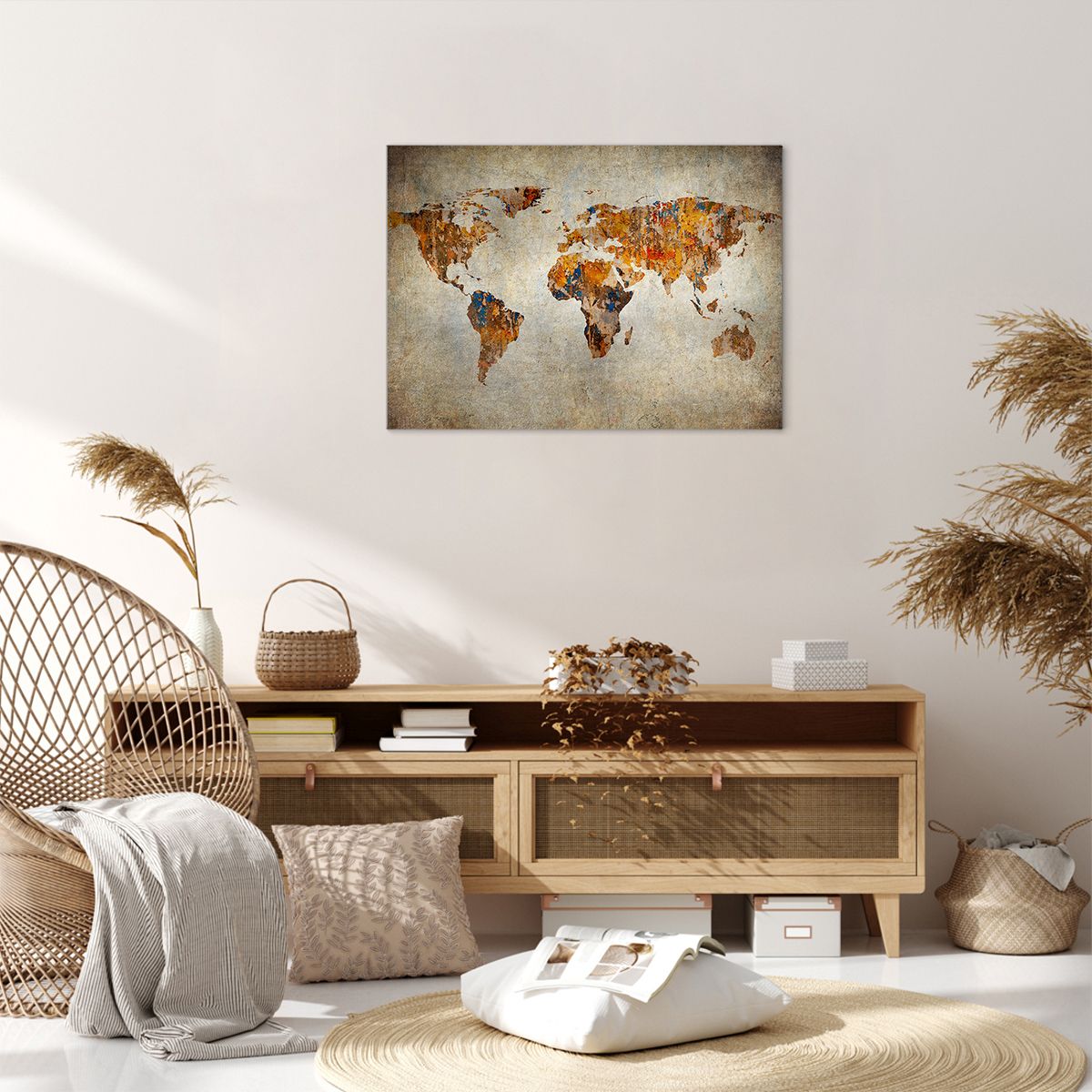 Obraz Na Płótnie - Mapa Kontynent - 70X50 Cm - Aa70X50-2783