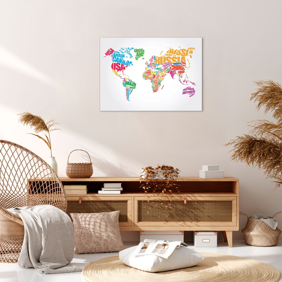 Obraz Na Płótnie - Mapa Kontynent - 70X50 Cm - Aa70X50-2860