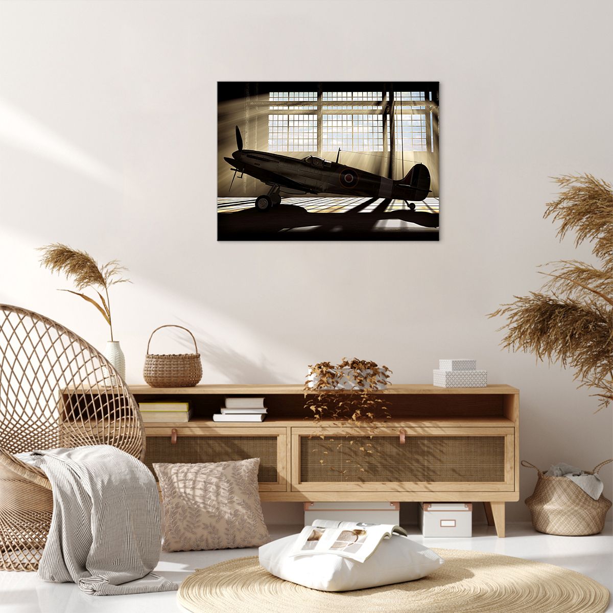 Obraz Na Płótnie - Samolot Hangar - 70X50 Cm - Aa70X50-2969
