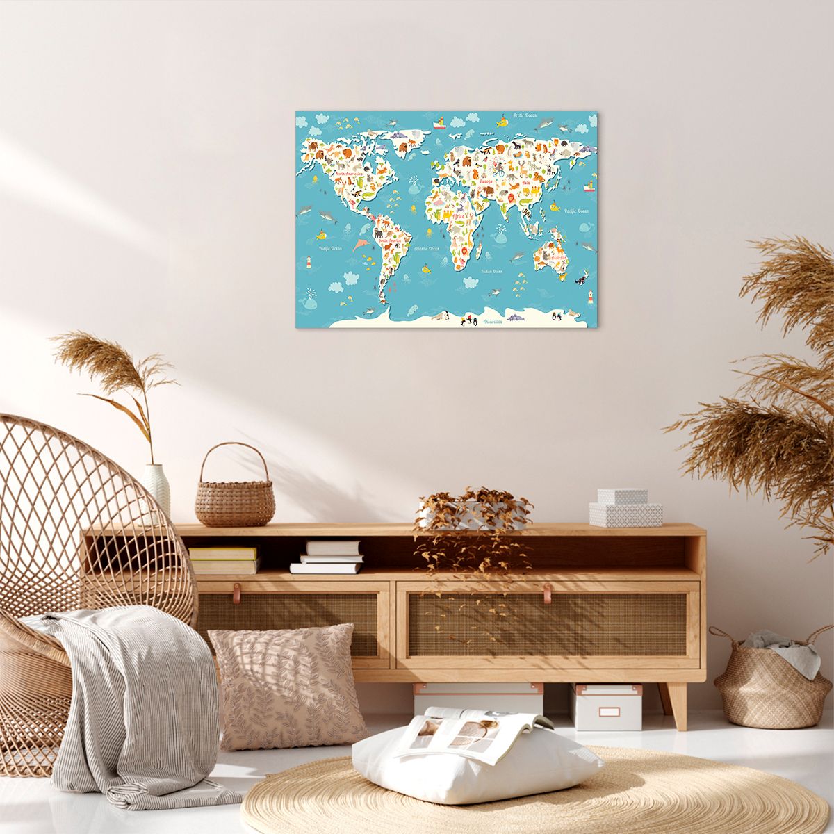 Obraz Na Płótnie - Mapa Kontynent - 70X50 Cm - Aa70X50-3106