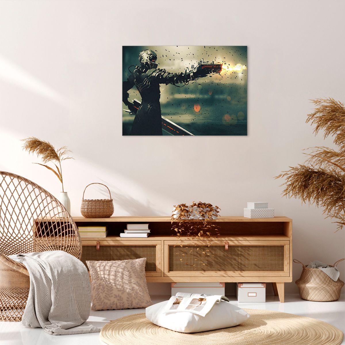Obraz Na Płótnie - Robot Walka Broń - 70X50 Cm - Aa70X50-3196