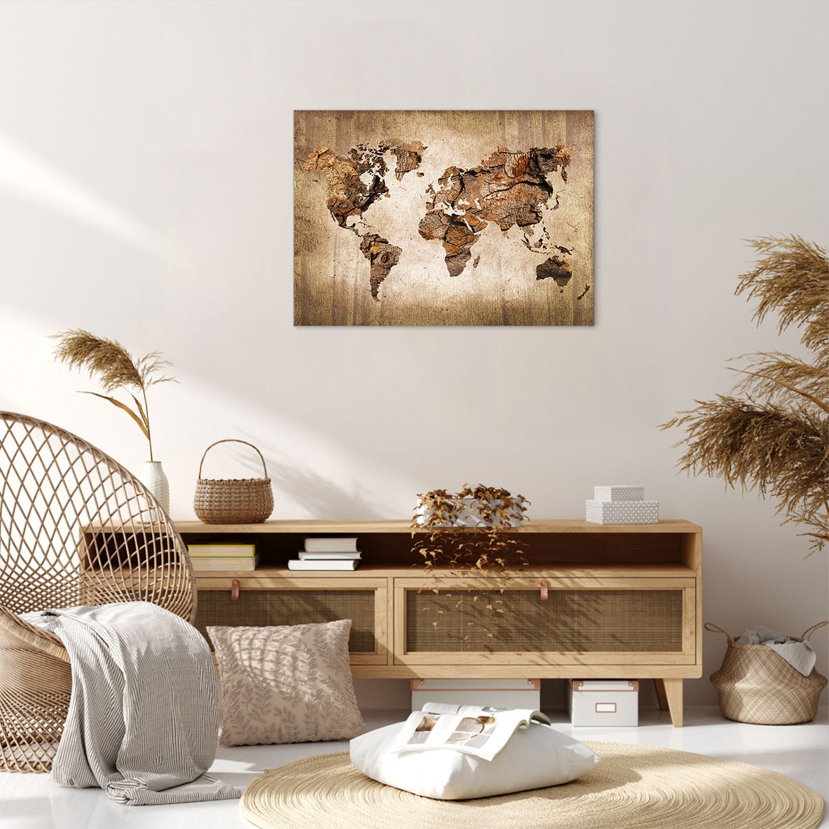Obraz Na Płótnie - Mapa Kontynenty - 70X50 Cm - Aa70X50-3590
