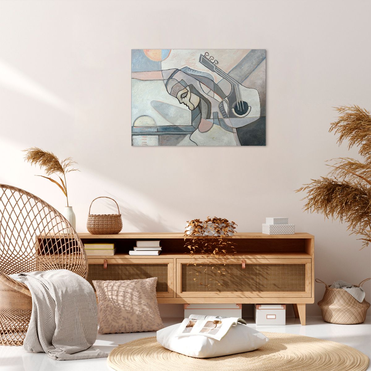 Obraz Na Płótnie - Kobieta Gitara  - 70X50 Cm - Aa70X50-3739