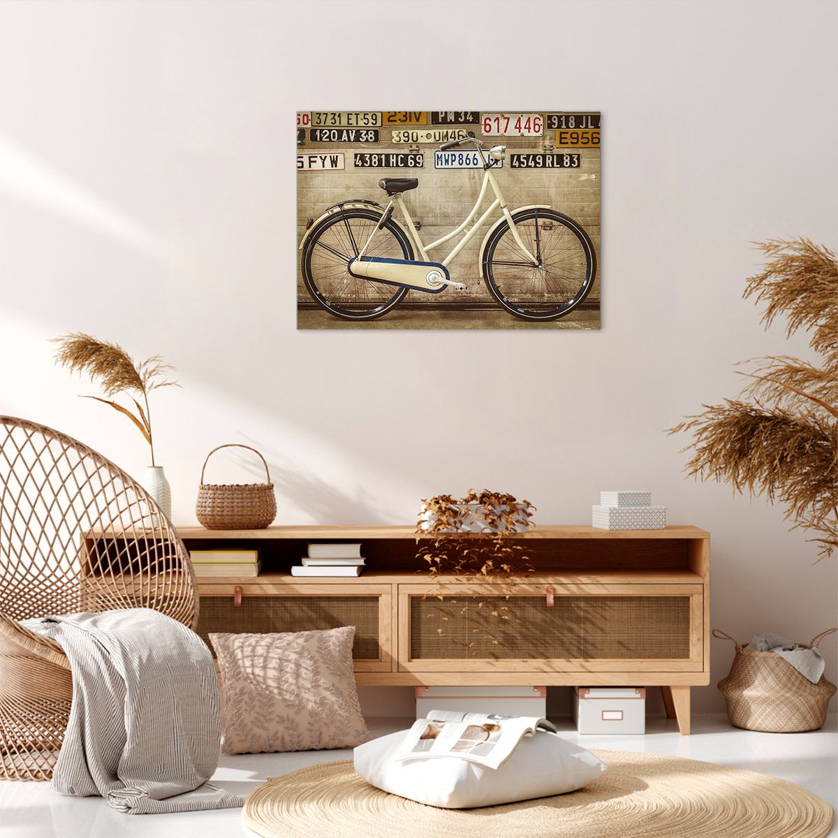 Obraz Na Płótnie - Rower Mur Tablica - 70X50 Cm - Aa70X50-3764