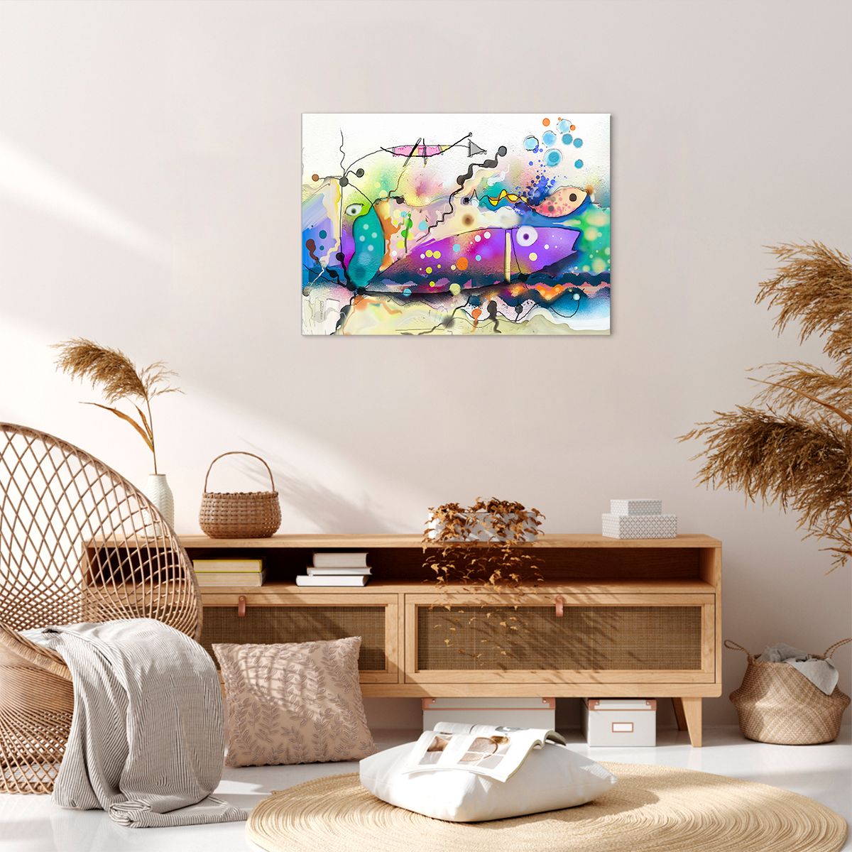 Obraz Na Płótnie - Ryby Pastele  - 70X50 Cm - Aa70X50-4096