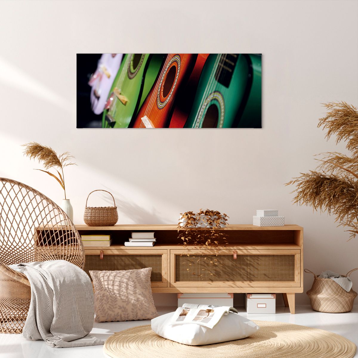 Obraz Na Płótnie - Gitara Muzyka Gra - 100X40 Cm - Ab100X40-2113