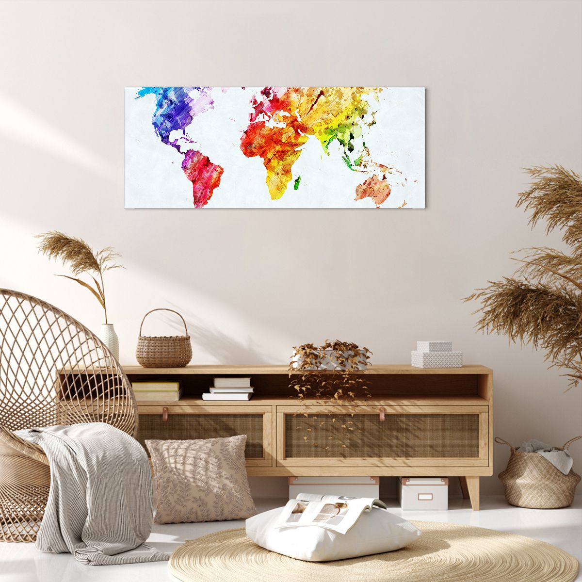 Obraz Na Płótnie - Mapa Kontynent - 100X40 Cm - Ab100X40-2799