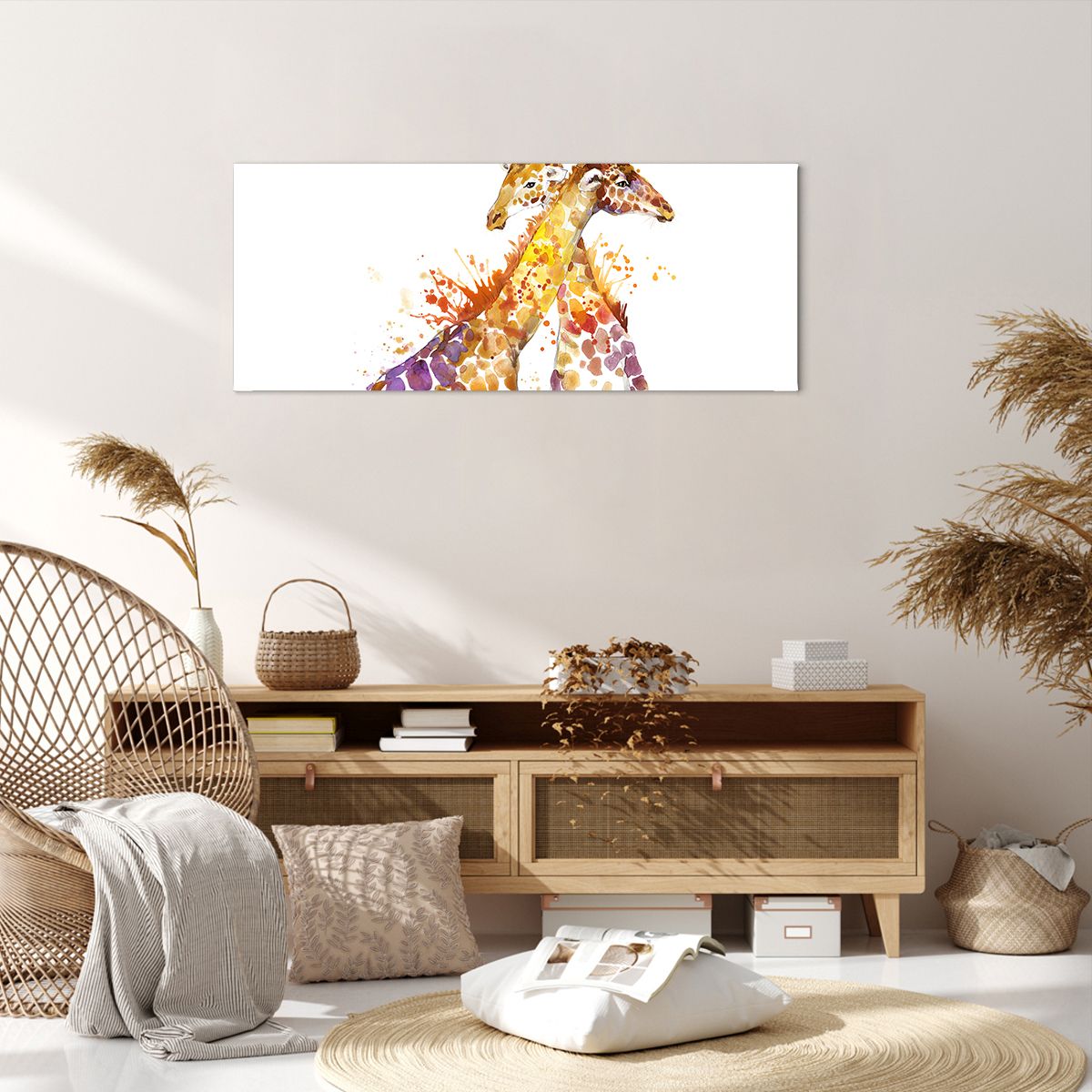 Obraz Na Płótnie - Żyrafa Rysunek - 100X40 Cm - Ab100X40-2883