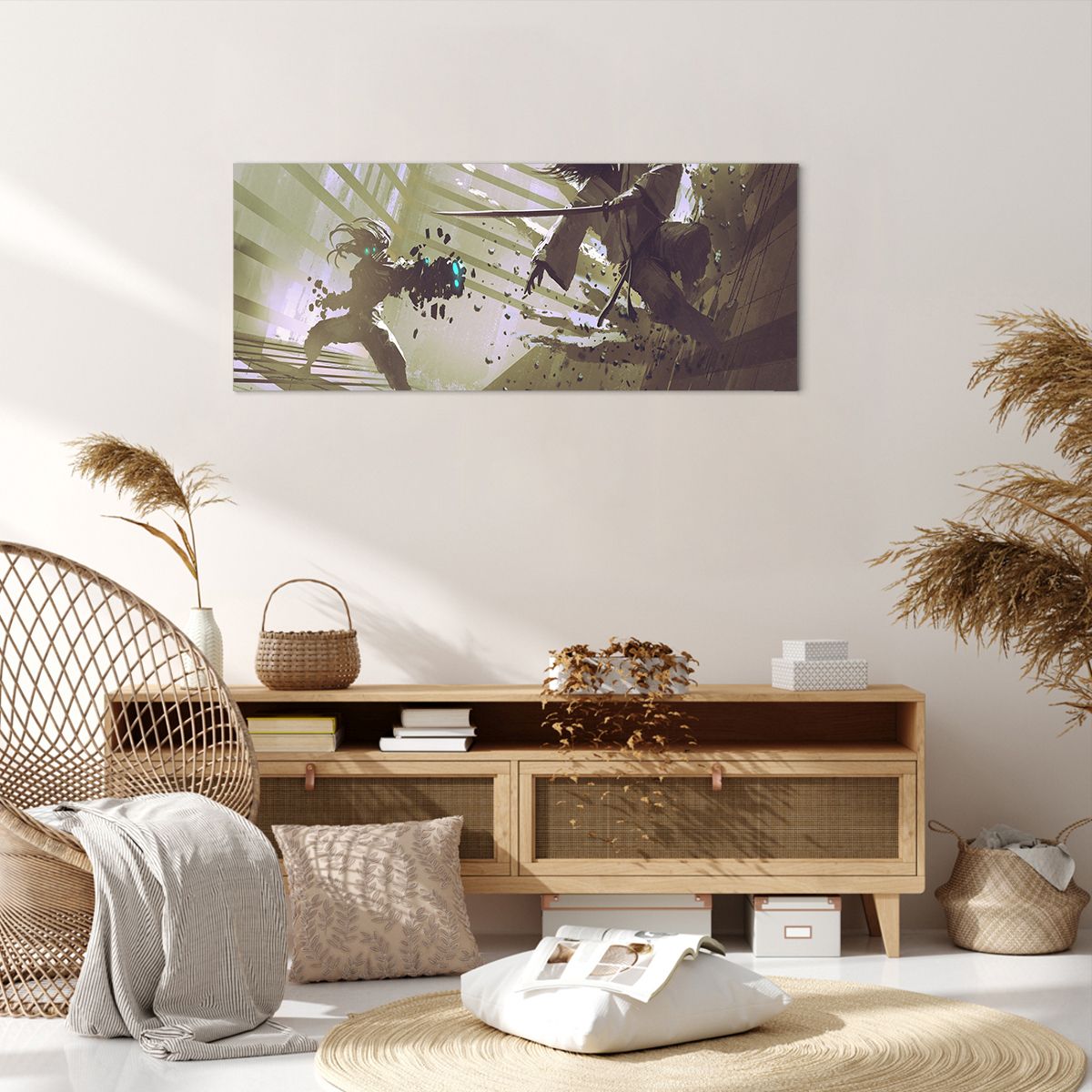 Obraz Na Płótnie - Roboty Walka - 100X40 Cm - Ab100X40-2912