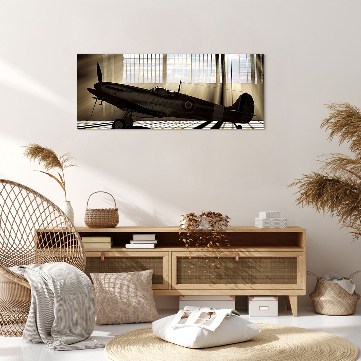 Obraz Na Płótnie - Samolot Hangar - 100X40 Cm - Ab100X40-2969