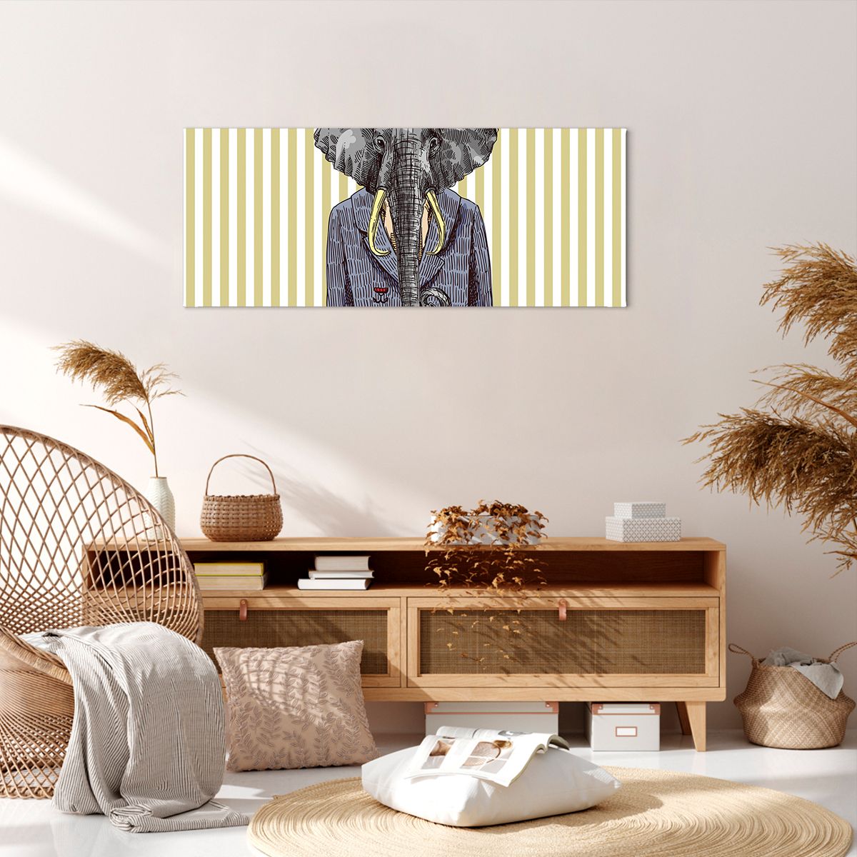 Obraz Na Płótnie - Słoń Elegant  - 100X40 Cm - Ab100X40-3209