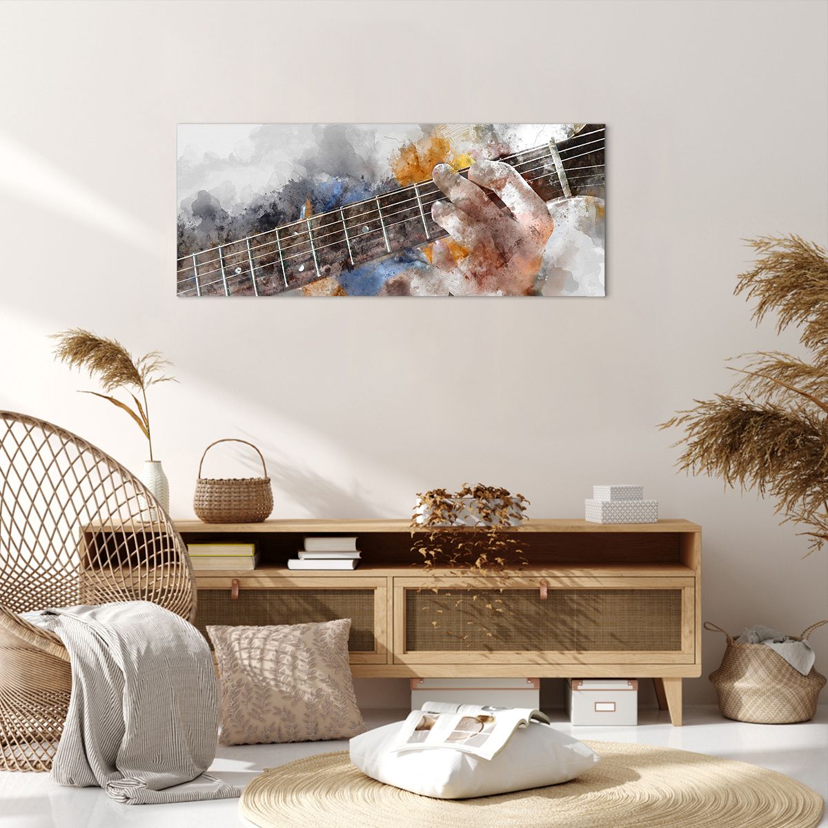 Obraz Na Płótnie - Muzyka Gitara Artysta - 100X40 Cm - Ab100X40-3448