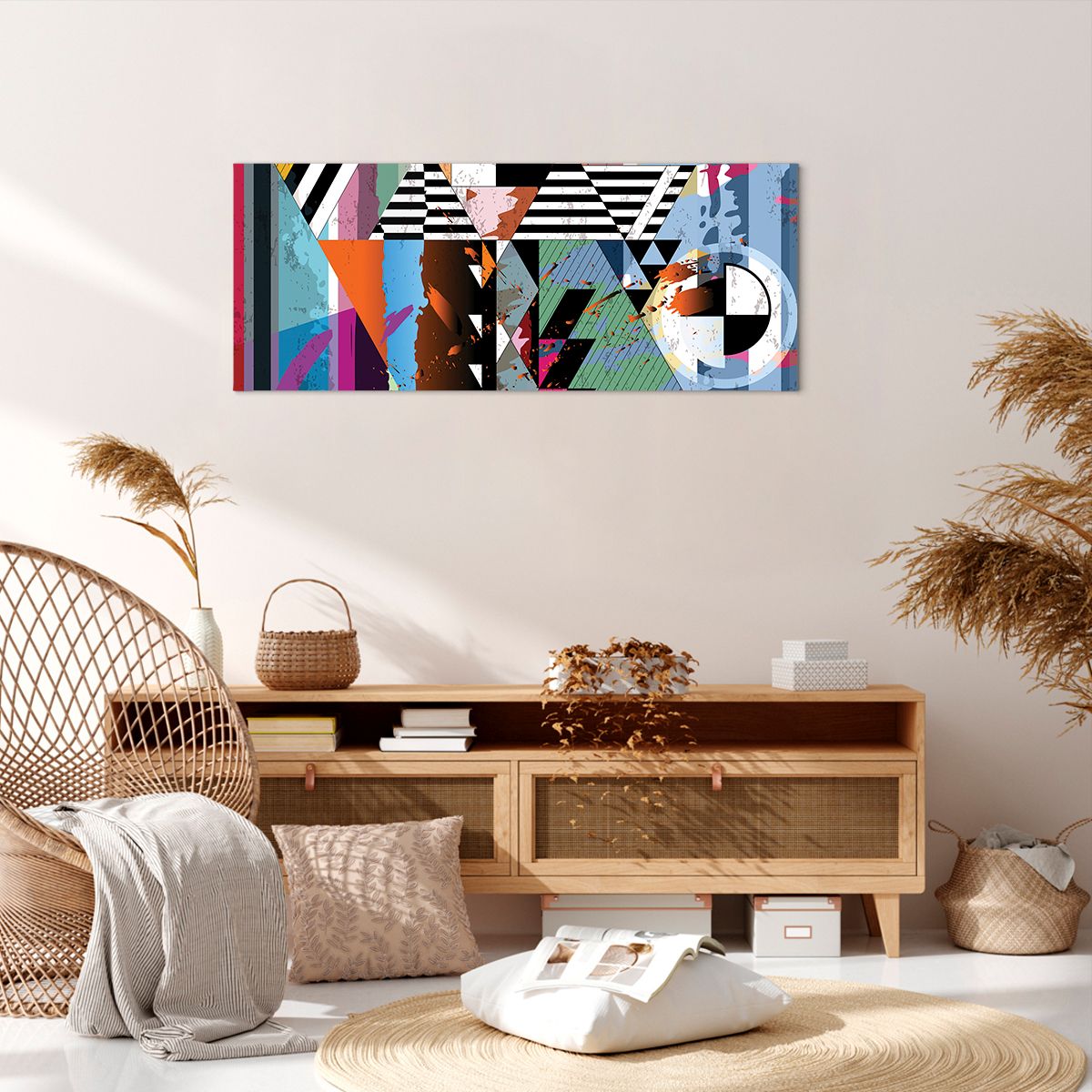 Obraz Na Płótnie - Kompozycja Figury - 100X40 Cm - Ab100X40-3636