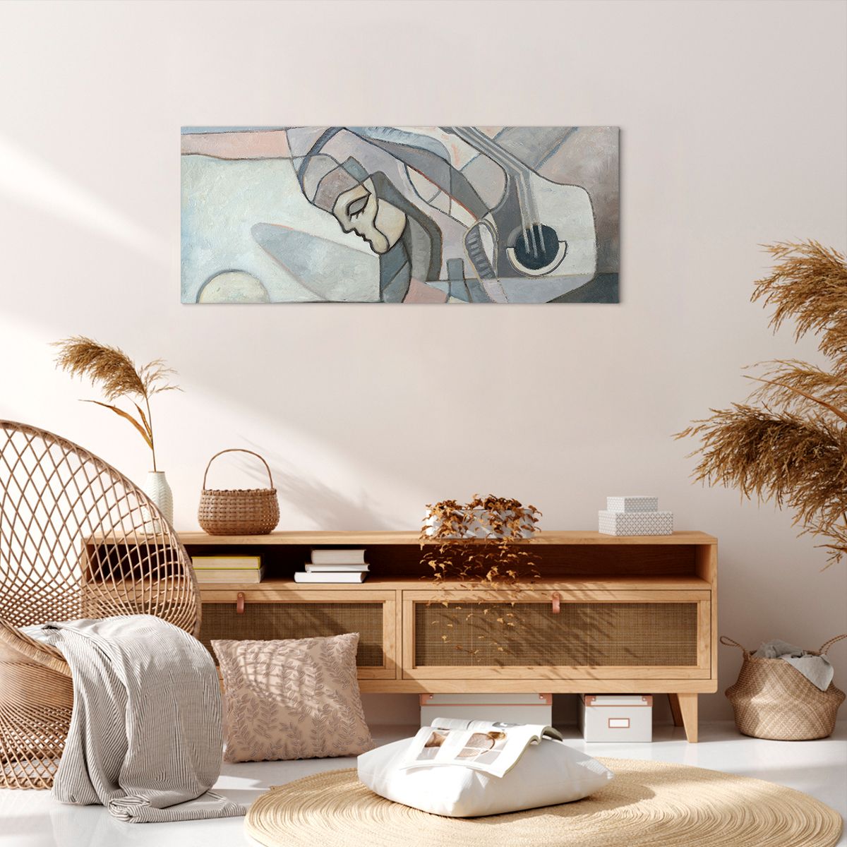 Obraz Na Płótnie - Kobieta Gitara  - 100X40 Cm - Ab100X40-3739
