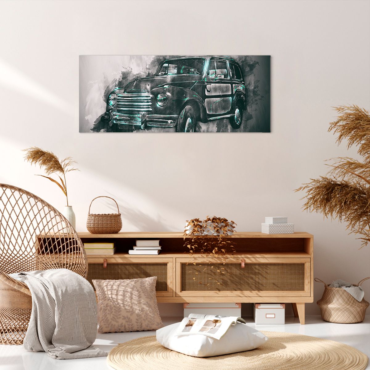 Obraz Na Płótnie - Samochód Retro  - 100X40 Cm - Ab100X40-3834