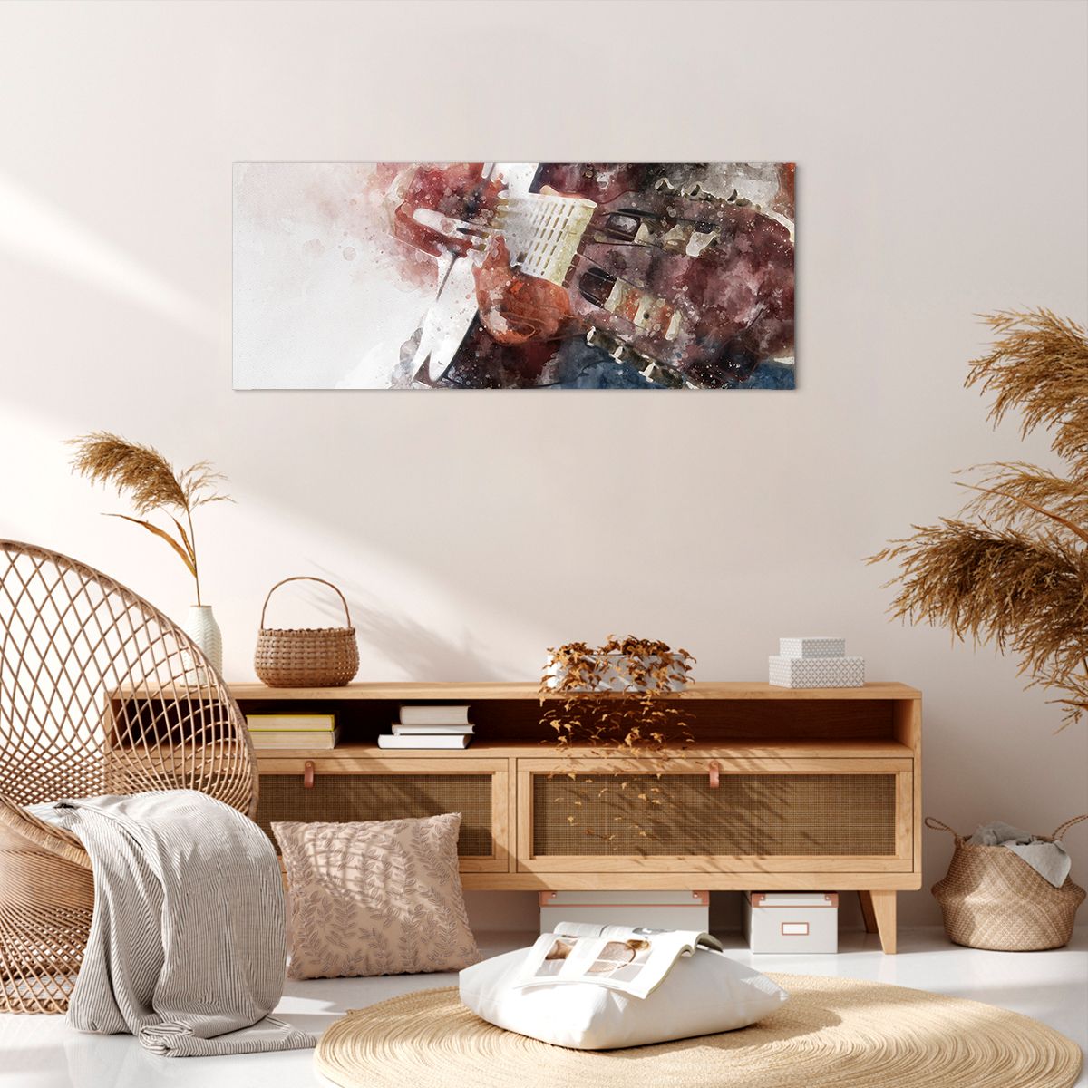 Obraz Na Płótnie - Muzyka Gitara - 100X40 Cm - Ab100X40-4000