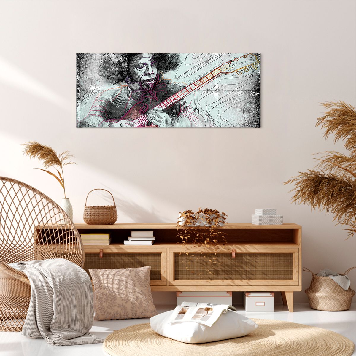 Obraz Na Płótnie - Gitara Muzyka - 120X50 Cm - Ab120X50-2559