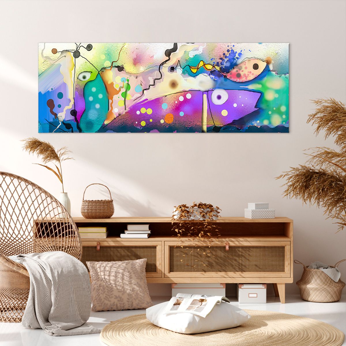 Obraz Na Płótnie - Ryby Pastele  - 140X50 Cm - Ab140X50-4096