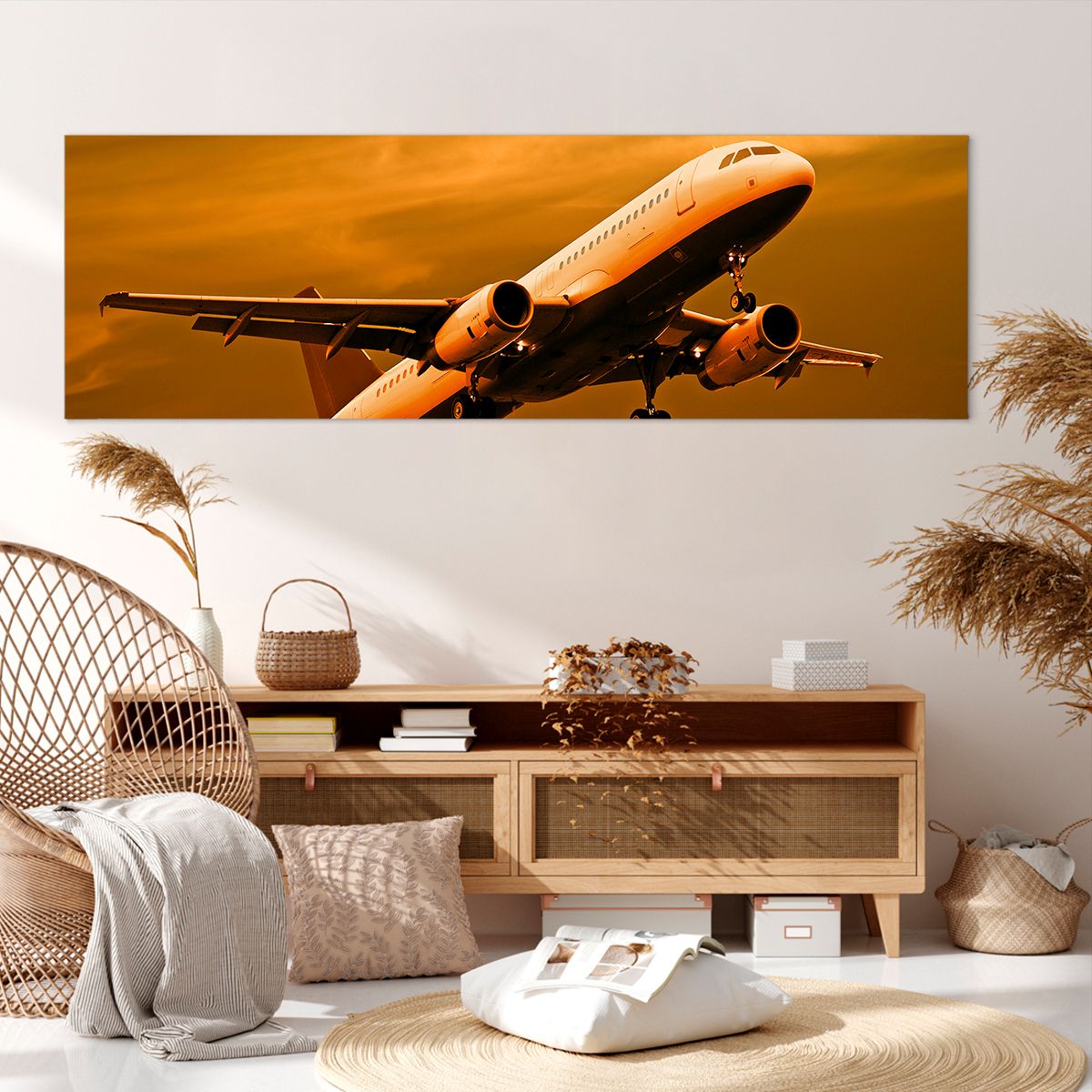 Obraz Na Płótnie - Samolot Start - 160X50 Cm - Ab160X50-0368