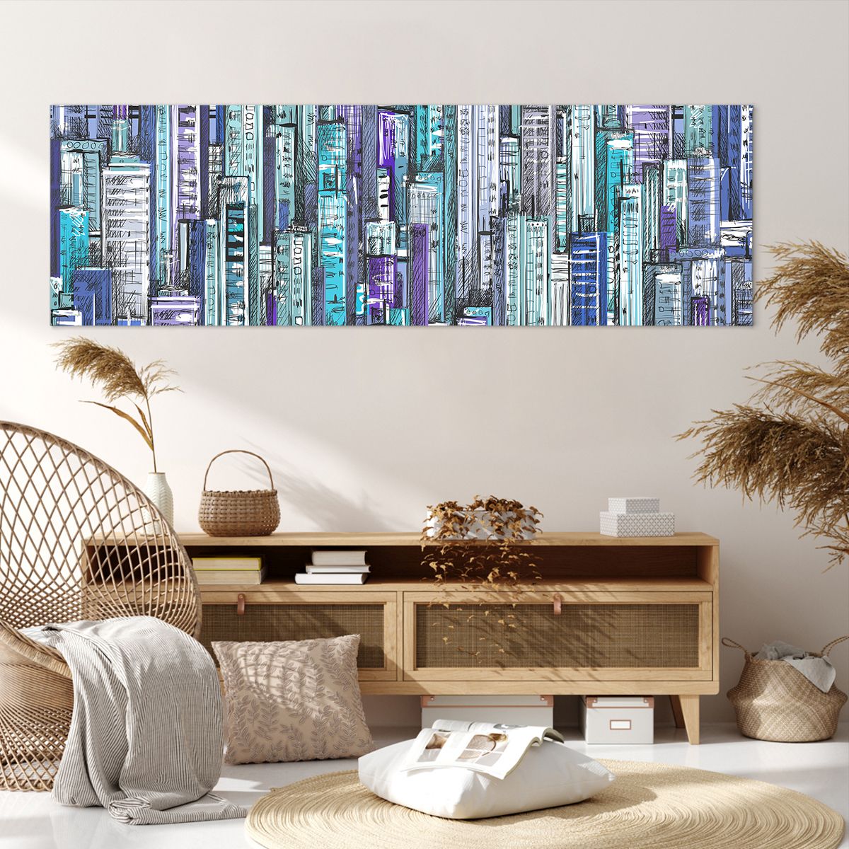 Obraz Na Płótnie - Drapacze Chmur - 160X50 Cm - Ab160X50-3857