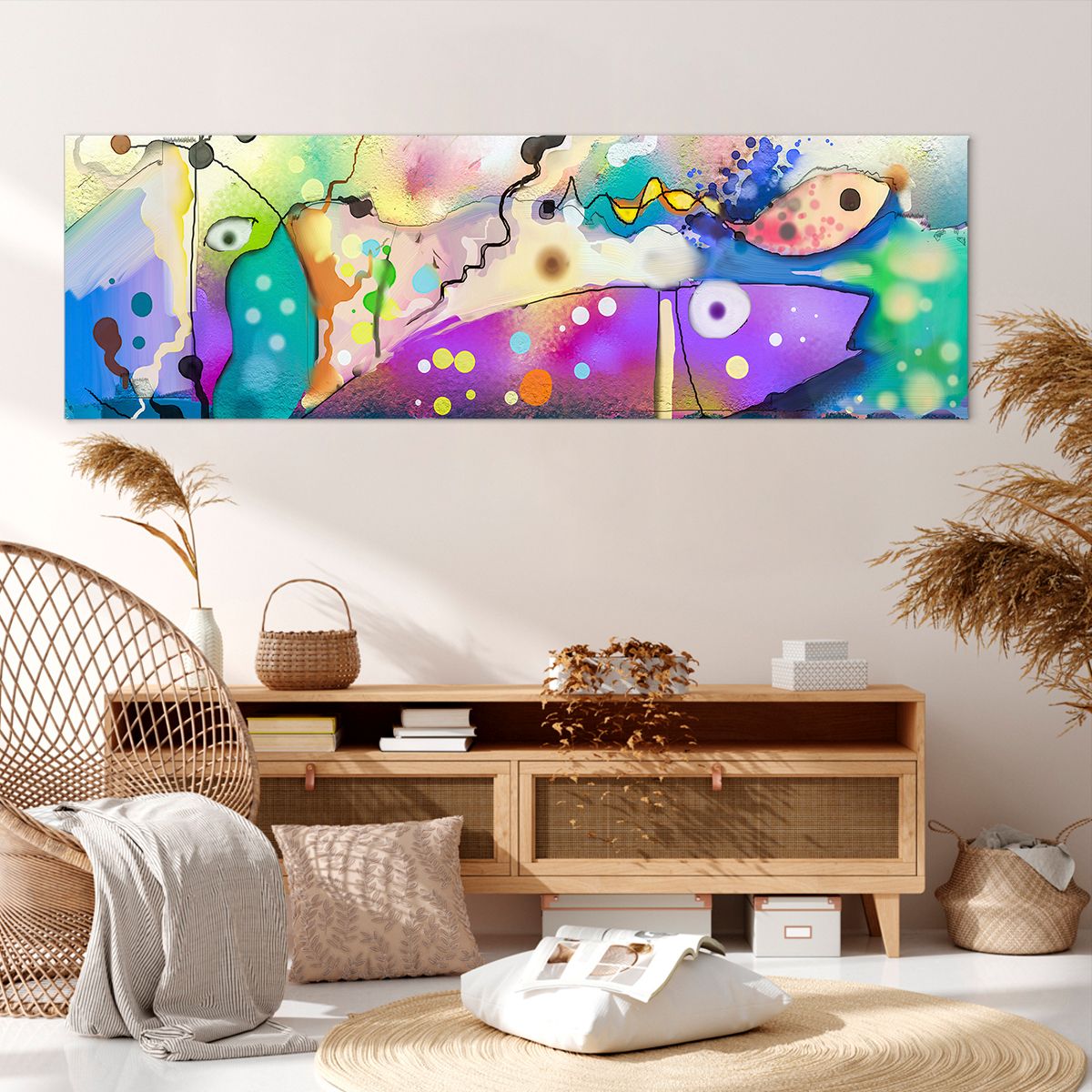 Obraz Na Płótnie - Ryby Pastele  - 160X50 Cm - Ab160X50-4096