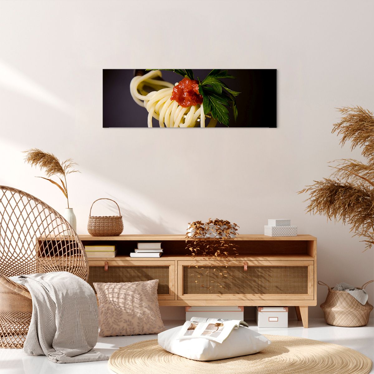 Obraz Na Płótnie - Spaghetti Sos  - 90X30 Cm - Ab90X30-1307