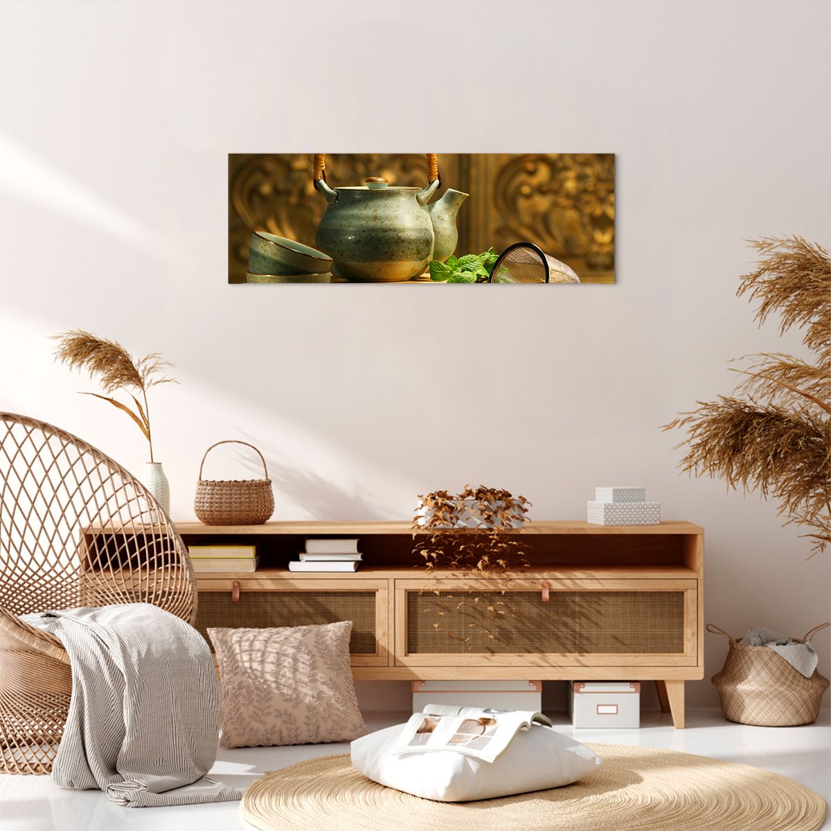Obraz Na Płótnie - Imbryk Herbata - 90X30 Cm - Ab90X30-2628