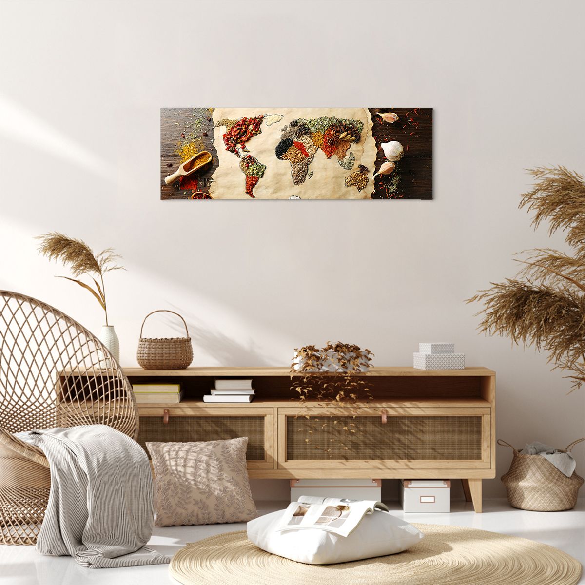 Obraz Na Płótnie - Mapa Przyprawy  - 90X30 Cm - Ab90X30-2832