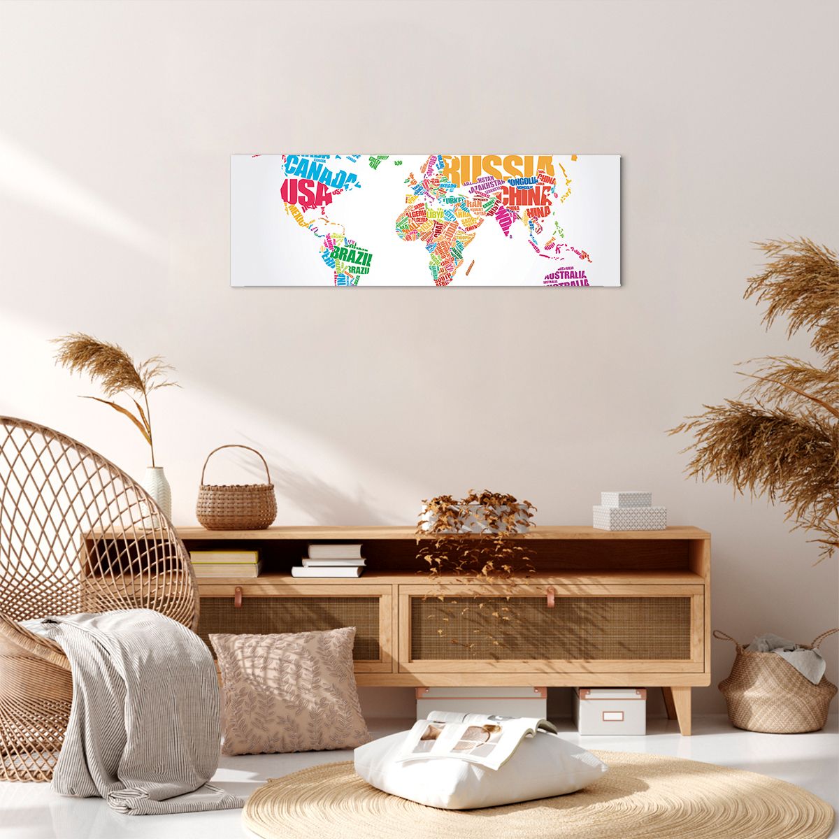 Obraz Na Płótnie - Mapa Kontynent - 90X30 Cm - Ab90X30-2860