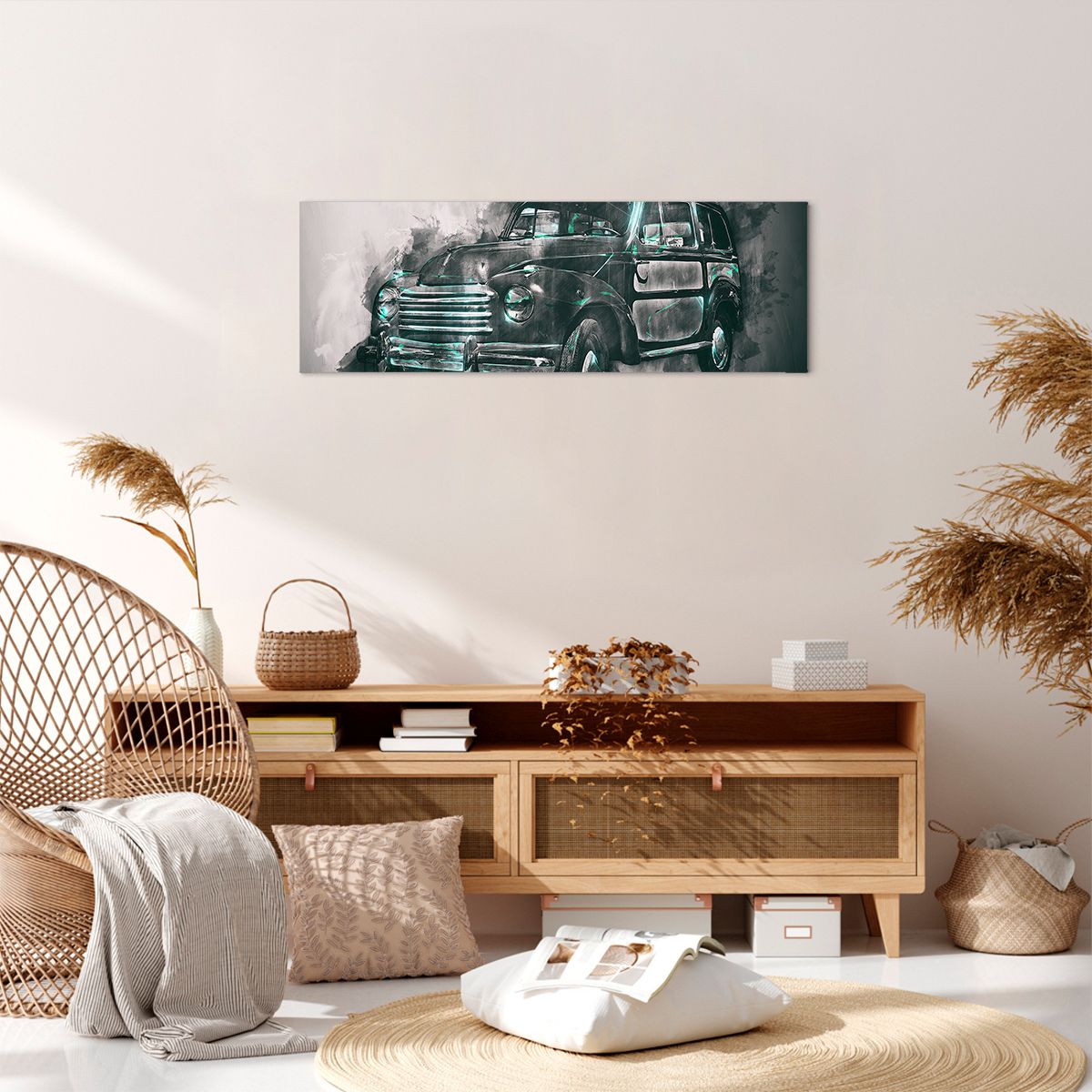 Obraz Na Płótnie - Samochód Retro  - 90X30 Cm - Ab90X30-3834