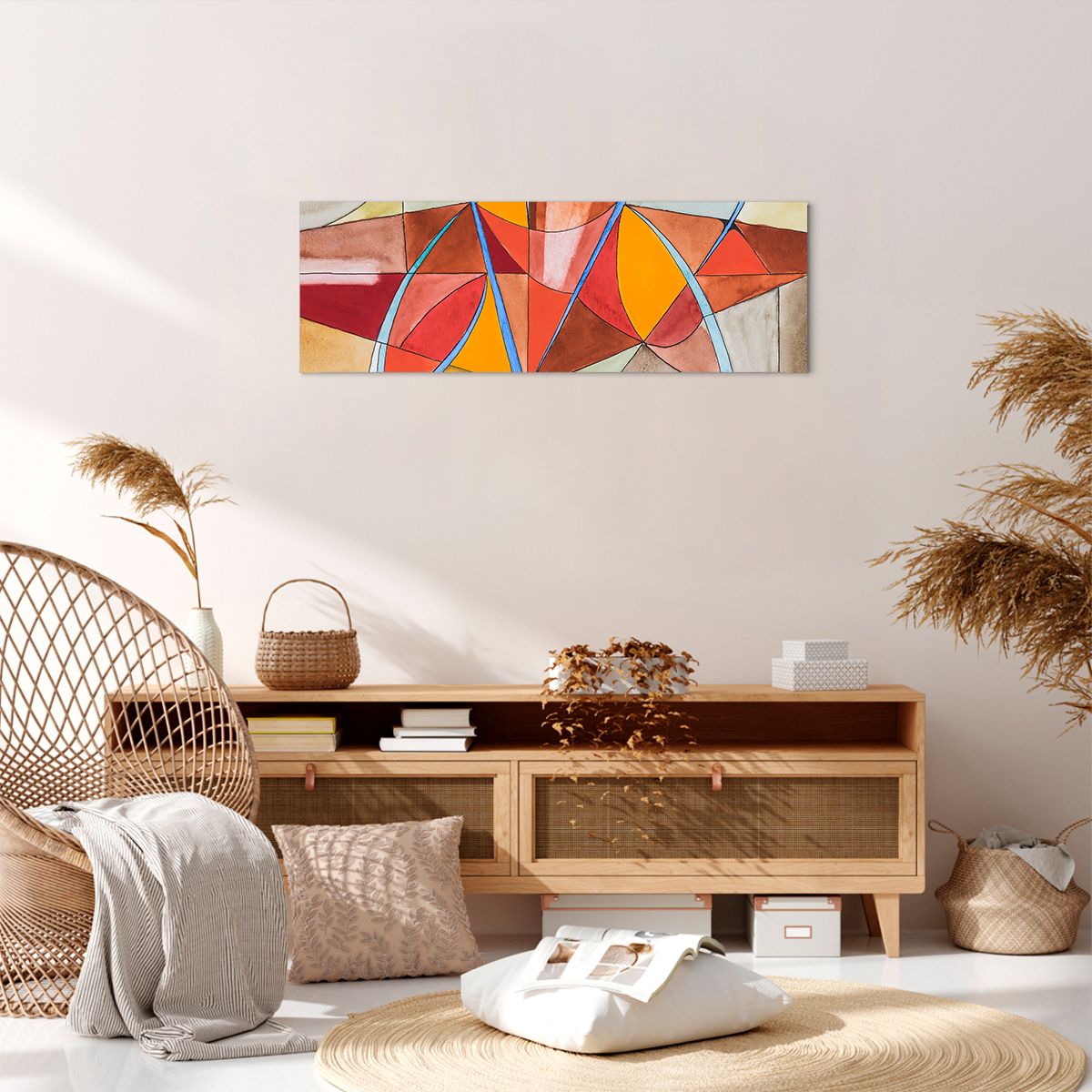 Obraz Na Płótnie - Kompozycja Figury - 90X30 Cm - Ab90X30-3960
