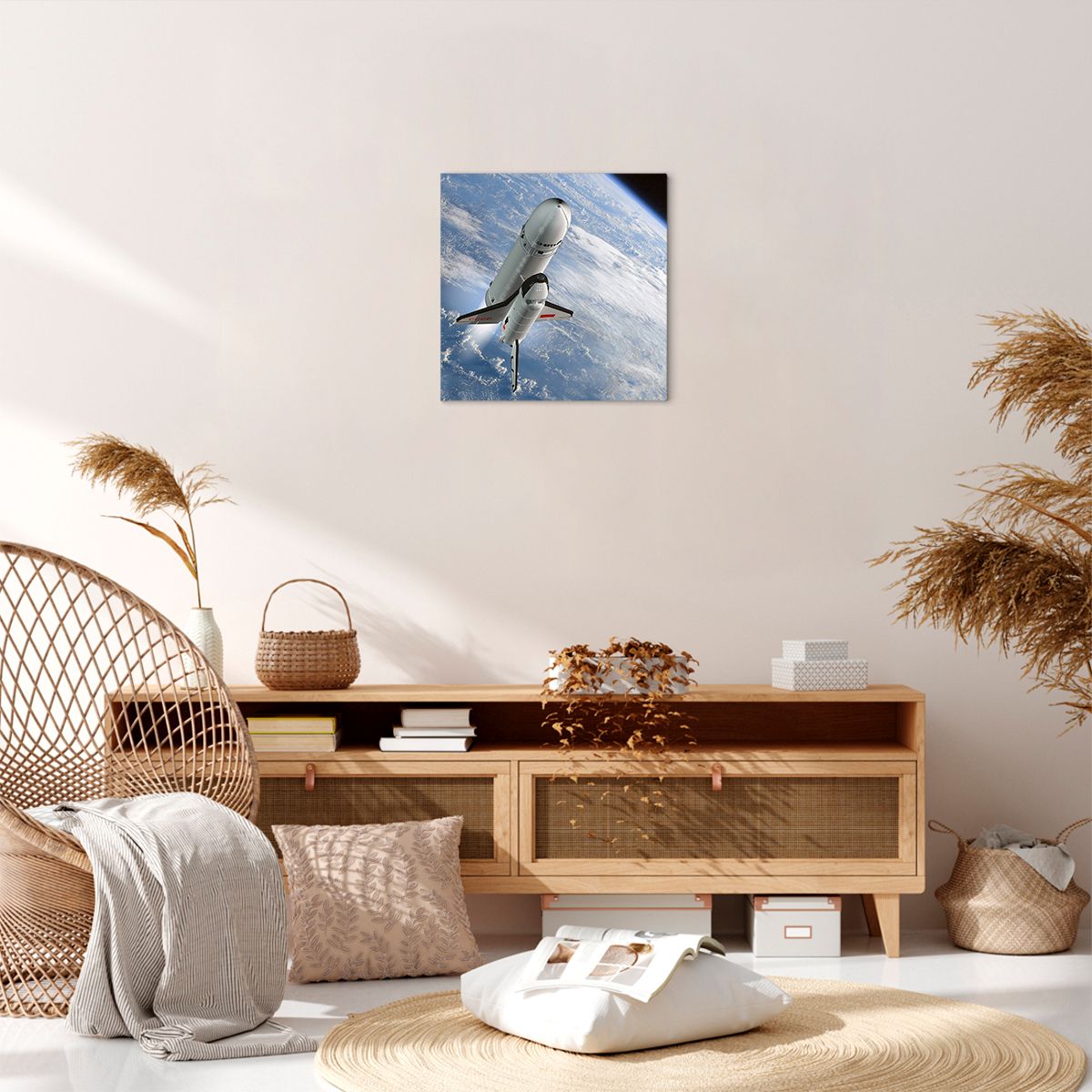 Obraz Na Płótnie - Sputnik Orbita - 40X40 Cm - Ac40X40-0496