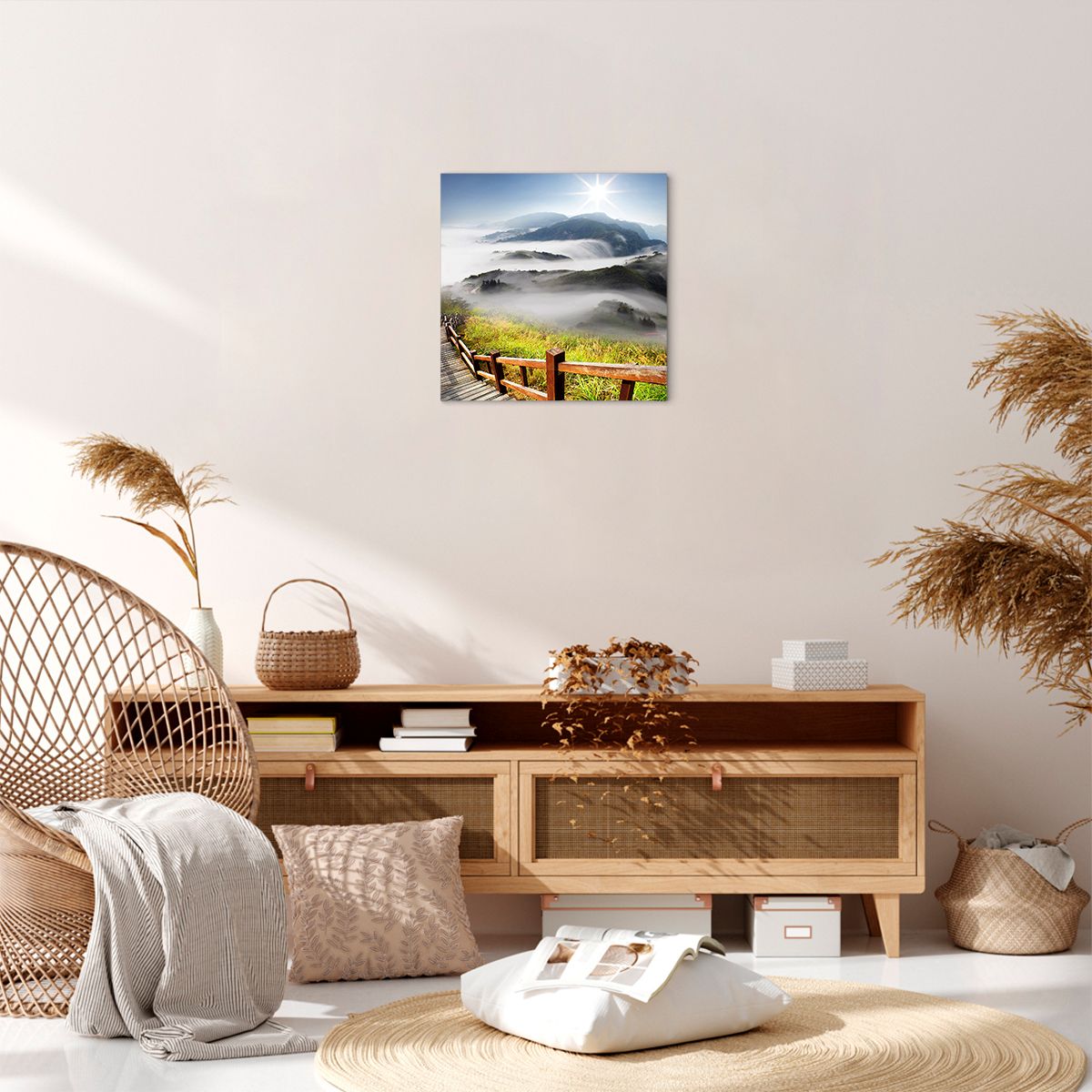 Obraz Na Płótnie - Góry Droga Mgła - 40X40 Cm - Ac40X40-2444