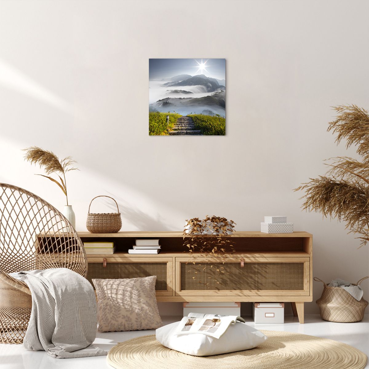 Obraz Na Płótnie - Góry Droga Mgła - 40X40 Cm - Ac40X40-2478