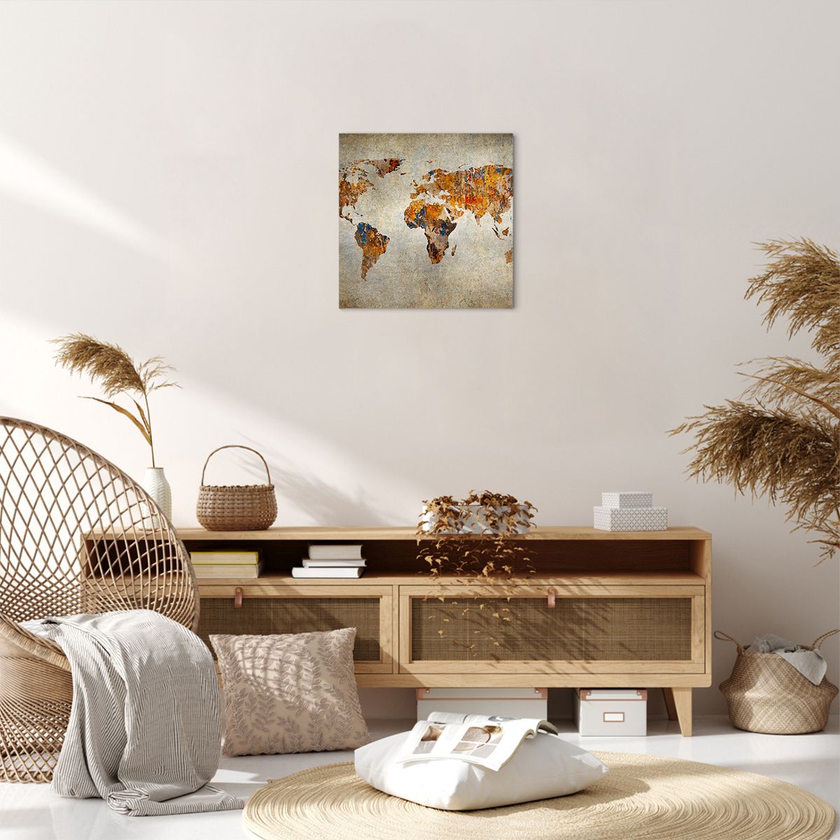 Obraz Na Płótnie - Mapa Kontynent - 40X40 Cm - Ac40X40-2783