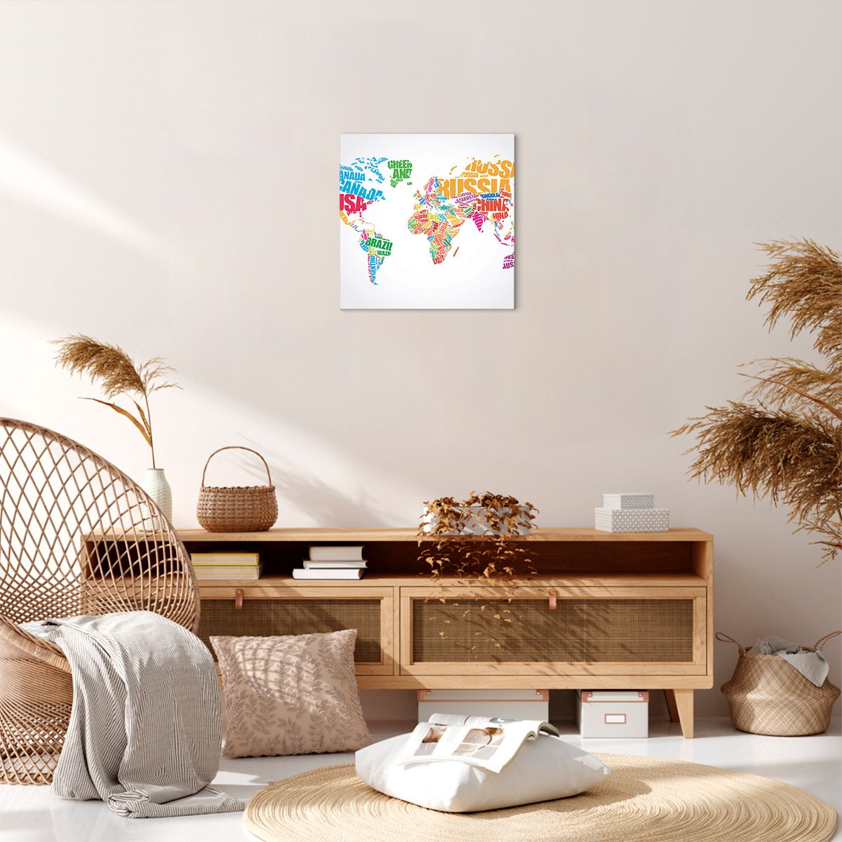 Obraz Na Płótnie - Mapa Kontynent - 40X40 Cm - Ac40X40-2860