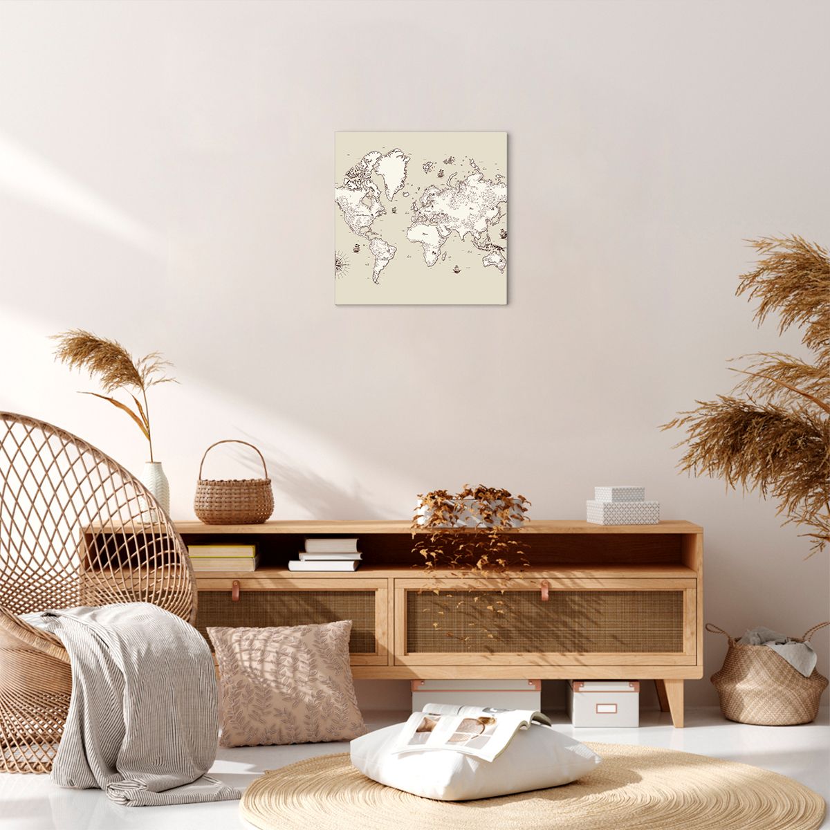 Obraz Na Płótnie - Mapa Kontynent - 40X40 Cm - Ac40X40-2910