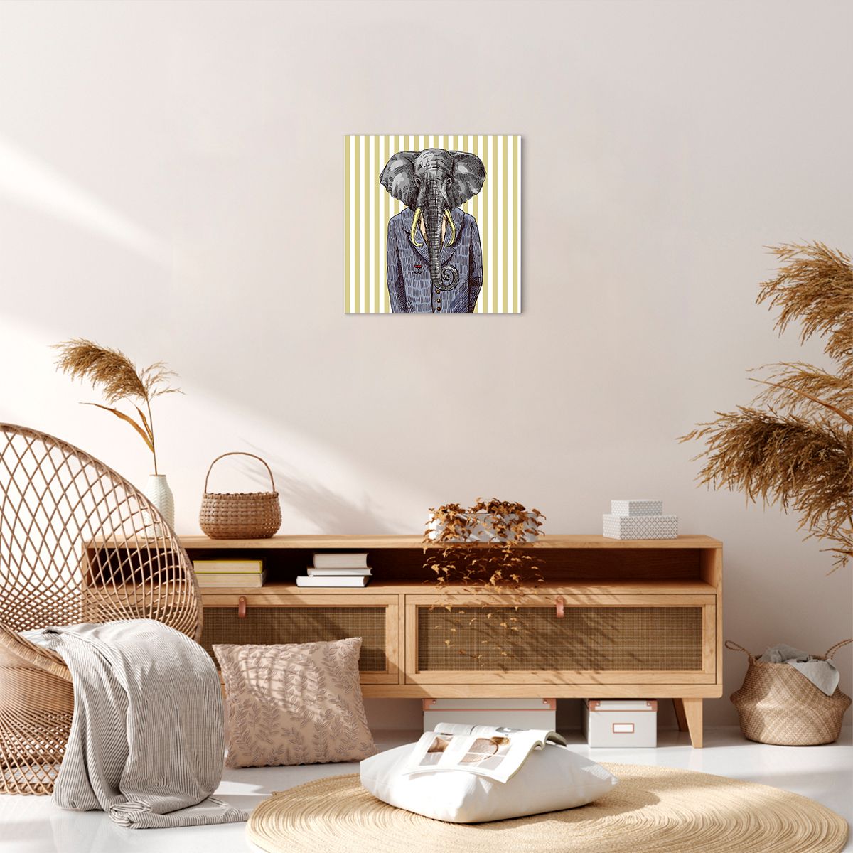 Obraz Na Płótnie - Słoń Elegant  - 40X40 Cm - Ac40X40-3209
