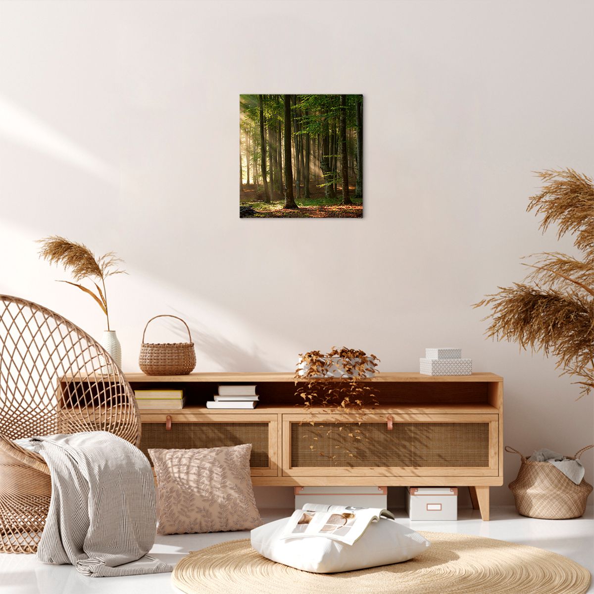 Obraz Na Płótnie - Las Drzewa Chrust  - 40X40 Cm - Ac40X40-3628