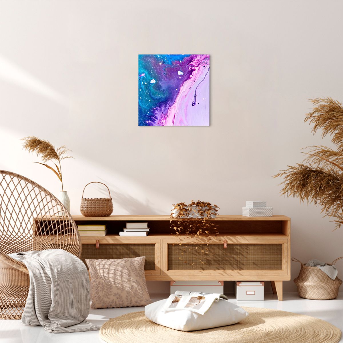 Obraz Na Płótnie - Kompozycja Błekit - 40X40 Cm - Ac40X40-3824