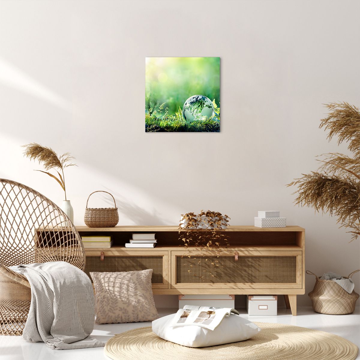 Obraz Na Płótnie - Globus Paproć - 40X40 Cm - Ac40X40-4041