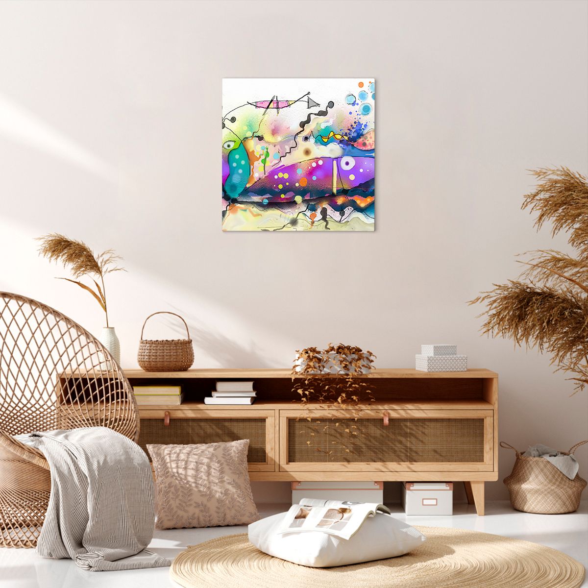 Obraz Na Płótnie - Ryby Pastele  - 50X50 Cm - Ac50X50-4096