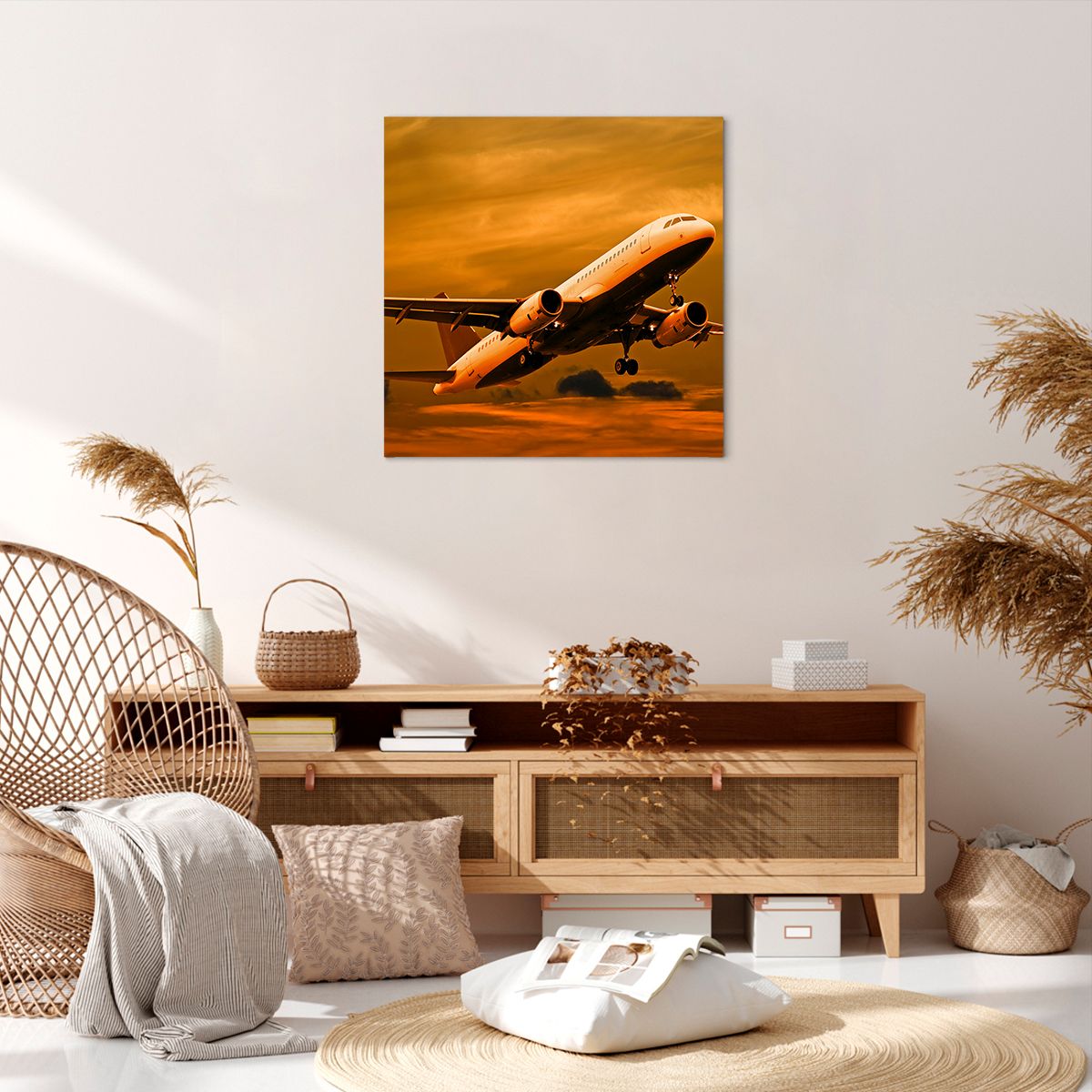 Obraz Na Płótnie - Samolot Start - 60X60 Cm - Ac60X60-0368