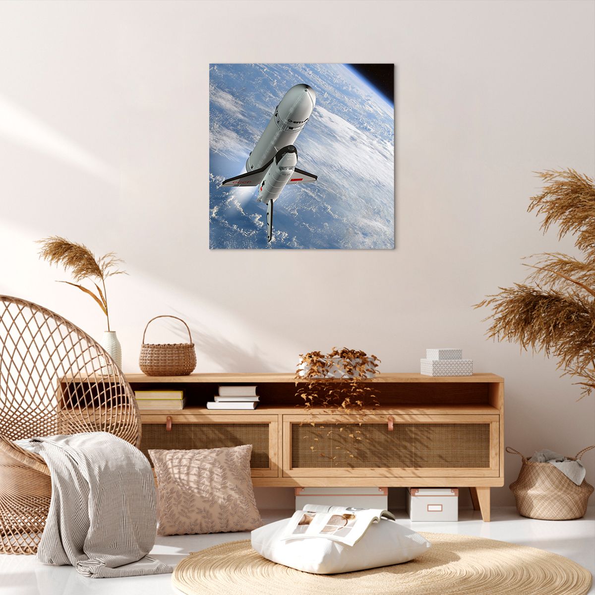 Obraz Na Płótnie - Sputnik Orbita - 60X60 Cm - Ac60X60-0496