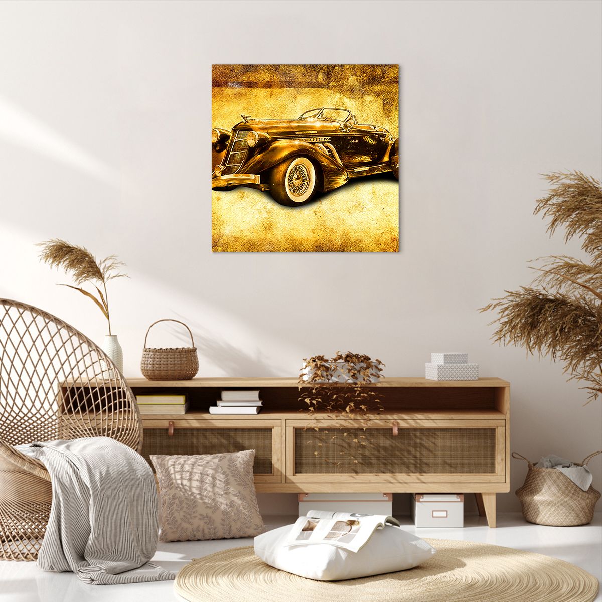 Obraz Na Płótnie - Samochód Sepia - 60X60 Cm - Ac60X60-0529