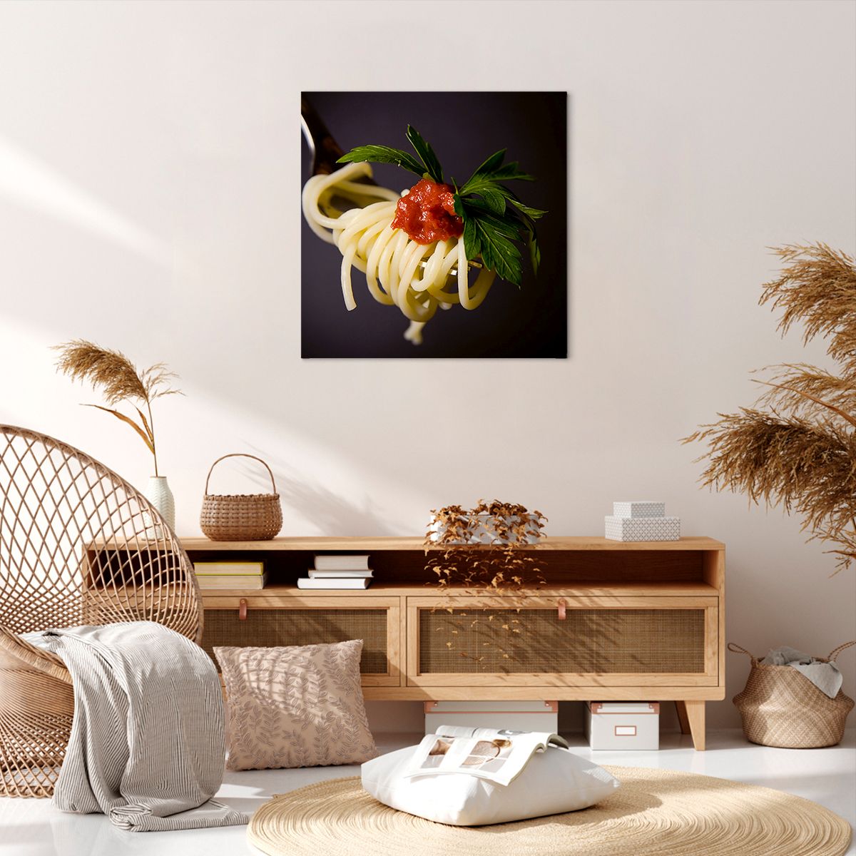 Obraz Na Płótnie - Spaghetti Sos  - 60X60 Cm - Ac60X60-1307