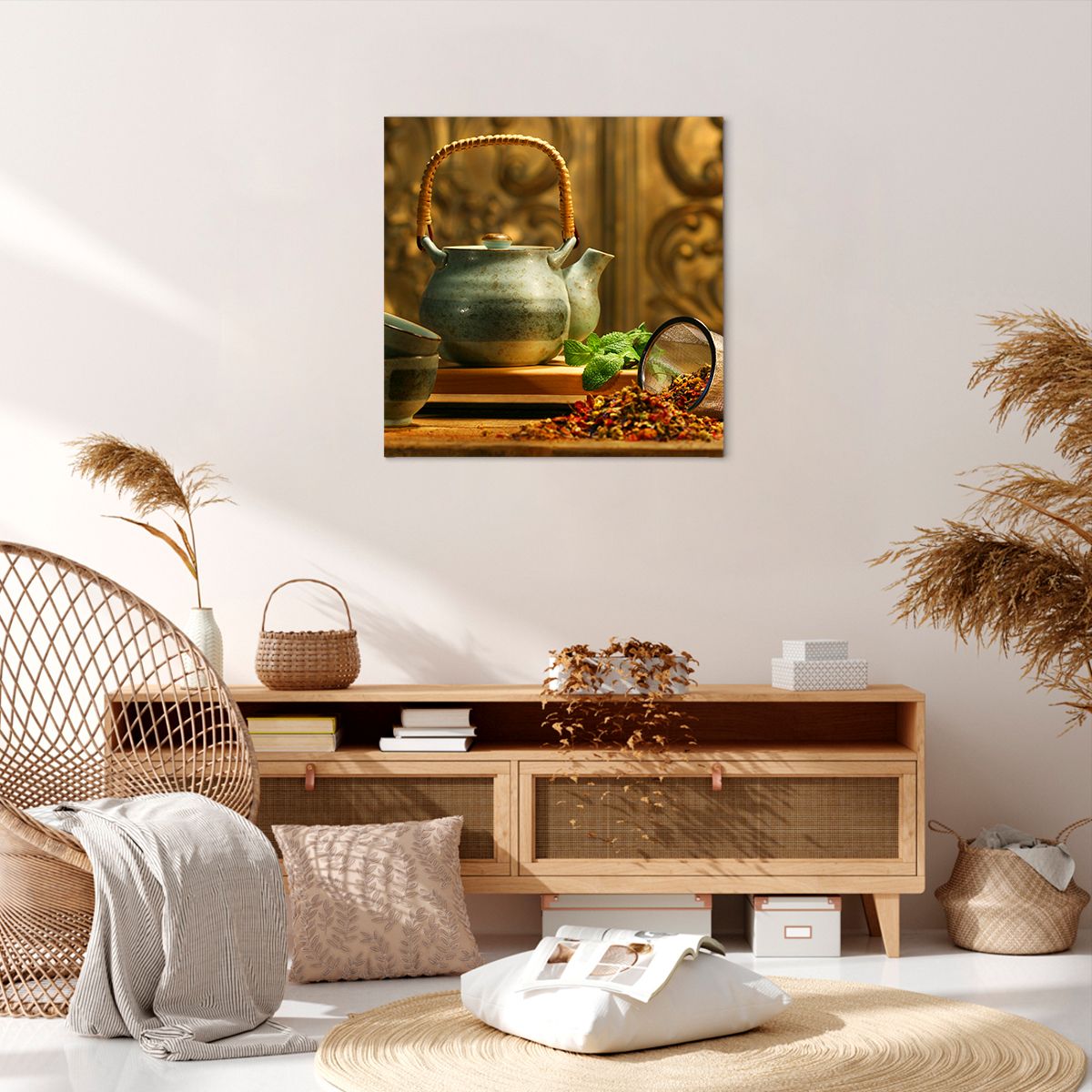 Obraz Na Płótnie - Imbryk Herbata - 60X60 Cm - Ac60X60-2628