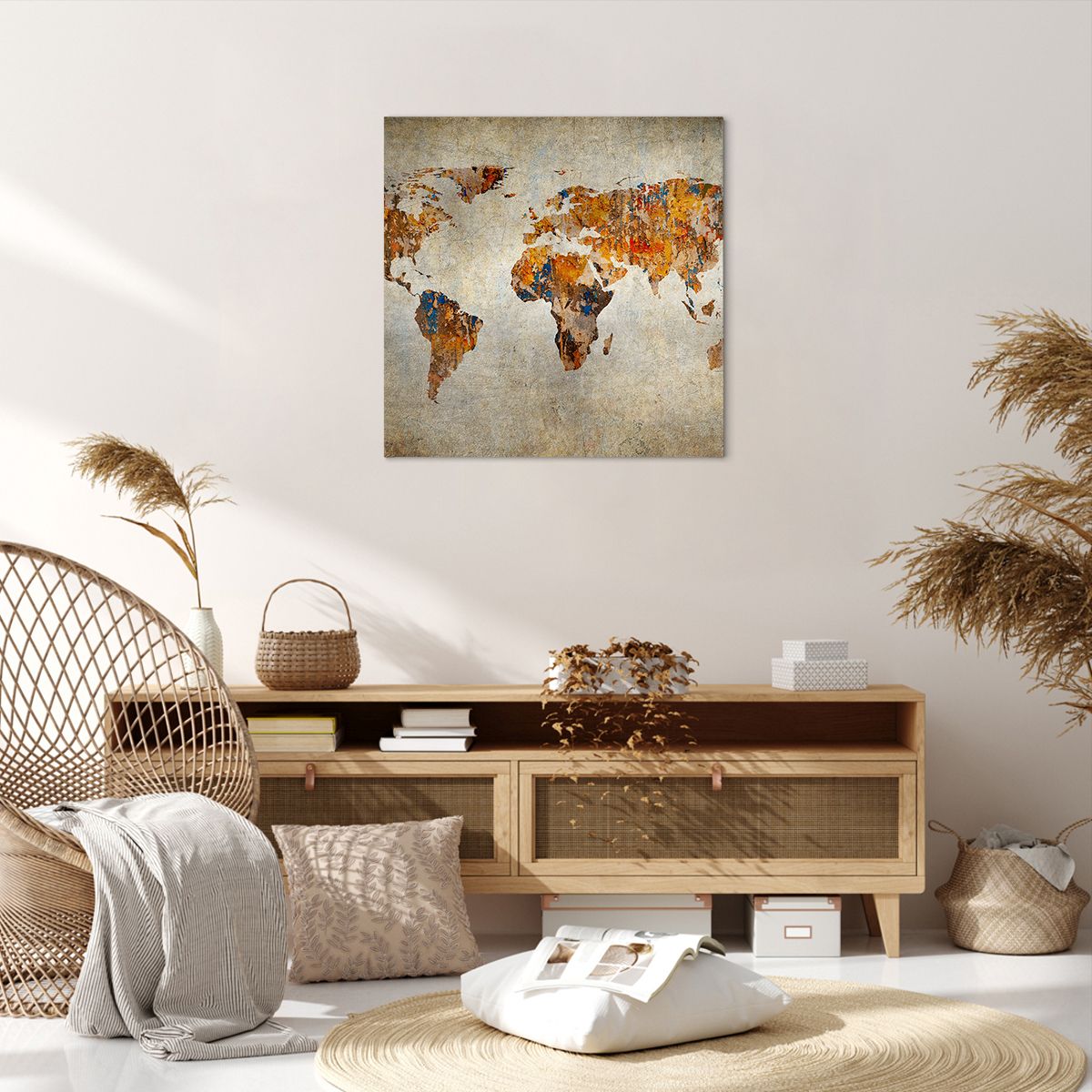 Obraz Na Płótnie - Mapa Kontynent - 60X60 Cm - Ac60X60-2783